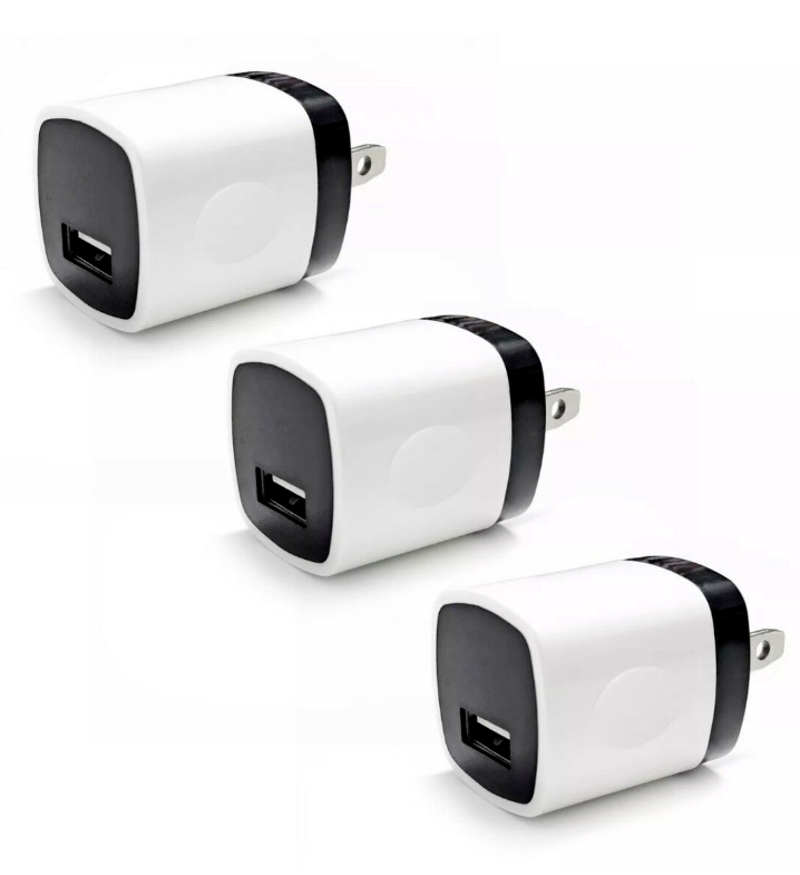 USB Wall Charger Adapter 1A/5V Travel USB Plug Charging Block Brick Charger Power Adapter Cube Compatible with iPhone XS/XS Max/X/8/7/6 Plus, Galaxy S9/S8/S8 Plus, Moto, Kindle, LG, HTC, Google