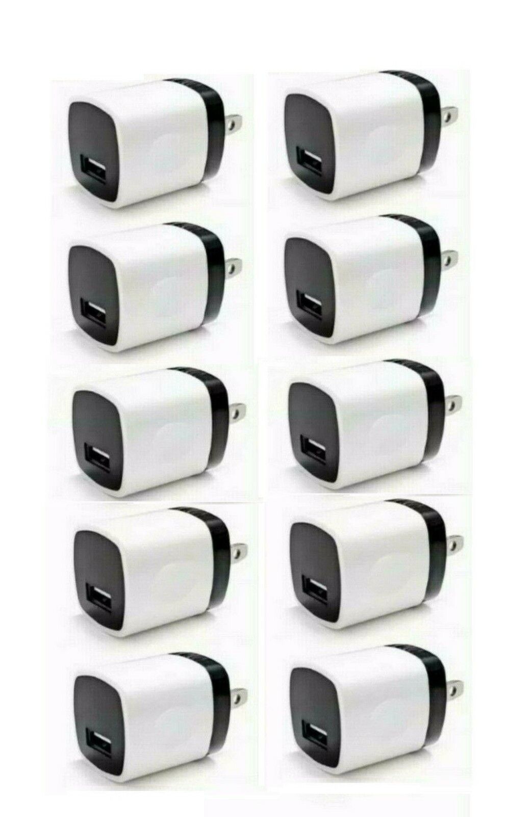 USB Wall Charger Adapter 1A/5V Travel USB Plug Charging Block Brick Charger Power Adapter Cube Compatible with iPhone XS/XS Max/X/8/7/6 Plus, Galaxy S9/S8/S8 Plus, Moto, Kindle, LG, HTC, Google