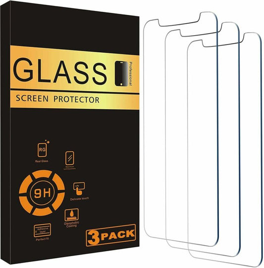 [3-PACK] iPhone 11 Pro / X Tempered Glass Screen Protector Film Cover, Anti-Scratch, Anti-Fingerprint, Bubble Free, 100% Clear, HD [fits iPhone X / XS / 11 Pro]