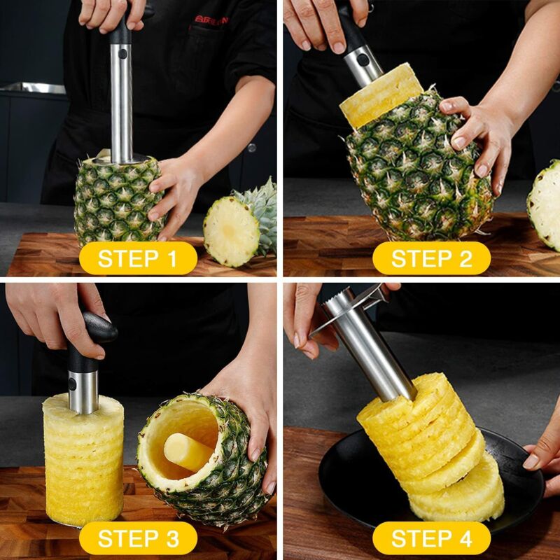 Pineapple Slicer Stainless Steel Cutter Kitchen Fruit Corer Peeler Remover 1pc