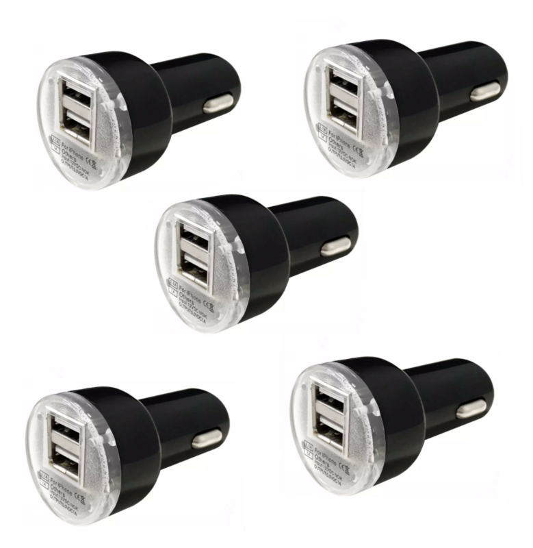 5 Pack Car Charger Adapter, Dual USB Car Phone Charger, Dual USB Port Car Charger Adapter for iPhone 14 13 12 11 Pro Max Mini X XR XS 8 Plus, iPad Pro/Air 2/Mini, Note 5/4, LG, Nexus, HTC and More